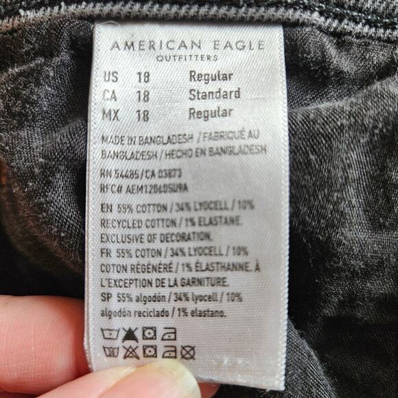 American Eagle High Rise Relaxed Straight Jeans Plus Size 18 Casual Neutral - Picture 12 of 13